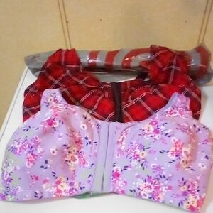 Floral Purple Bra and Red Plaid Bra 44g